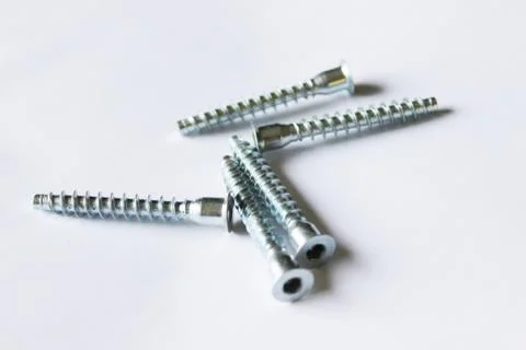 Screws on a white background Stock Photos