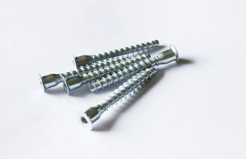 Screws on a white background Stock Photos