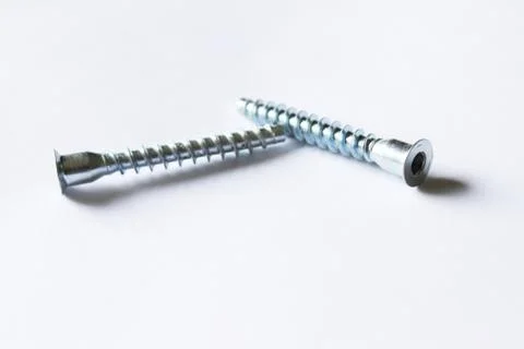 Screws on a white background Foto stock