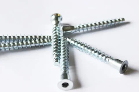 Screws on a white background Stock Photos