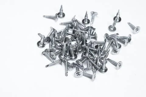 Screws on a white background Foto stock