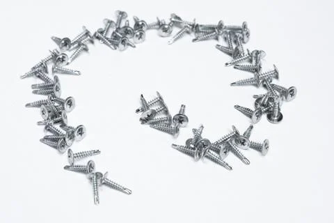 Screws on a white background Stock Photos