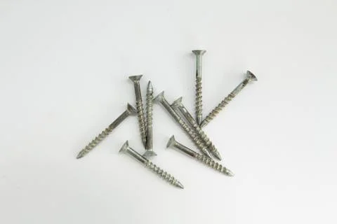 Screws on a white background Foto stock