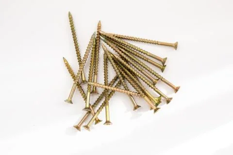 Screws on a white background Stock-Fotos