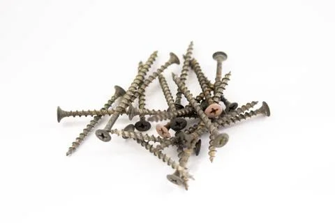 Screws on a white background Stock Photos