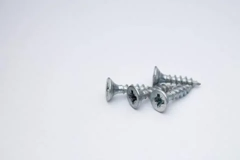Screws on white background Foto stock