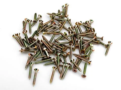 Screws on the white Stock Photos