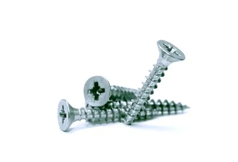 Screws on white Stock Photos