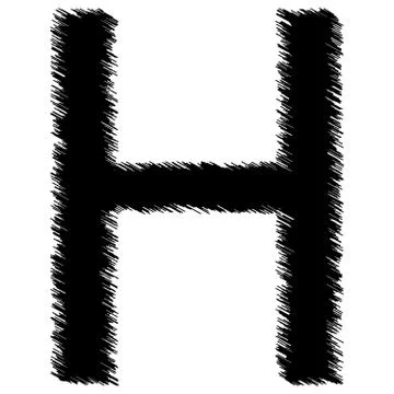 Scribble alphabet letter - H Stock Illustration