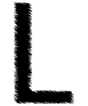 Scribble alphabet letter - L Illustrazione stock