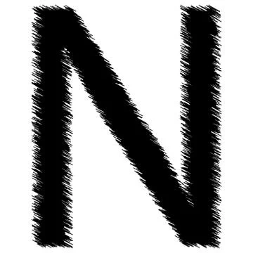 Scribble alphabet letter - n イラスト素材