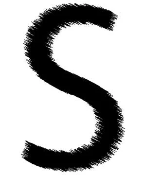 Scribble alphabet letter - S 库存插图