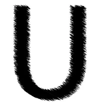 Scribble alphabet letter - U Ilustración de archivo
