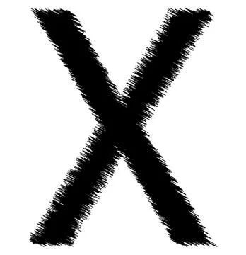 Scribble alphabet letter - X イラスト素材