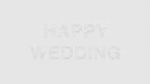 Scribble animated title happy wedding with alpha! Video stock 289806663