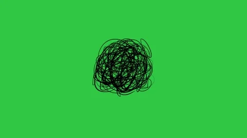 Scribble animation of a chaotic black messy tangle on a green screen background 스톡 동영상 329905378
