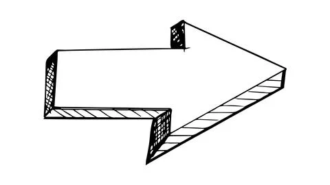 Scribble arrow, arrow sketch for app and banner, arrow symbol Illustrazione stock