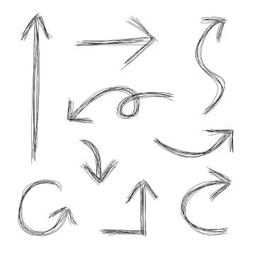 Scribble arrows Stock Illustration