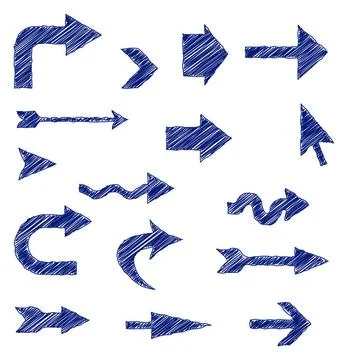 Scribble arrows A set of 16 different scribble arrows Copyright: xZoonar.c... Foto stock