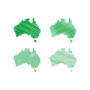 Scribble Australia map vector Illustrazione stock