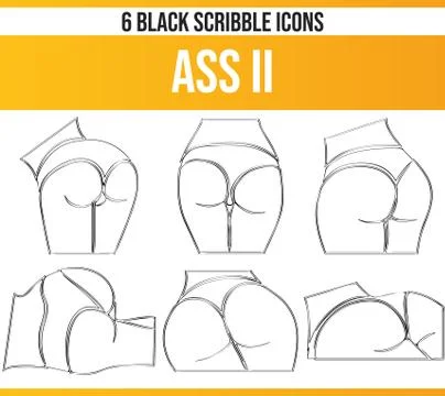 Scribble Black Icon Set Ass イラスト素材