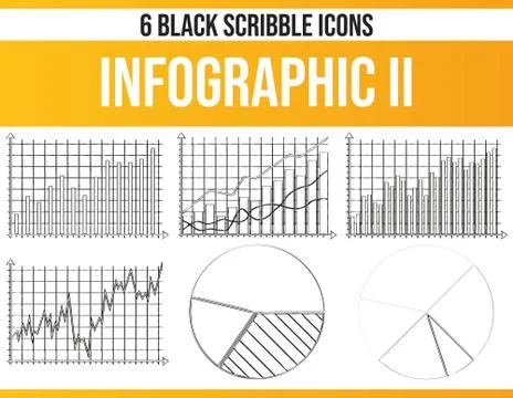 Scribble Black Icon Set Infographic Stock Illustration