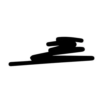 Scribble brush abstract element, charcoal stroke curly line set illustratio.. Illustrazione stock