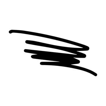 Scribble brush abstract element, charcoal stroke curly line set illustratio.. Stock Illustration