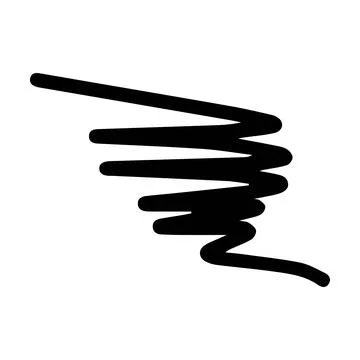 Scribble brush abstract element, charcoal stroke curly line set illustratio.. Stock Illustration