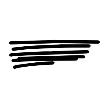 Scribble brush abstract element, charcoal stroke curly line set illustratio.. Illustrazione stock