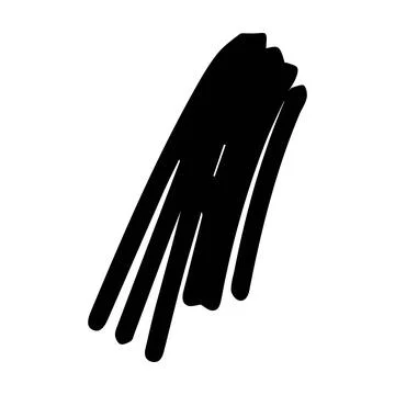 Scribble brush abstract element, charcoal stroke curly line set illustratio.. Stock Illustration