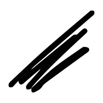 Scribble brush abstract element, charcoal stroke curly line set illustratio.. Illustrazione stock
