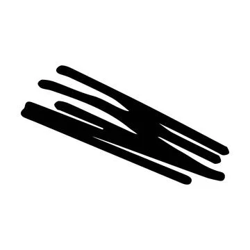 Scribble brush abstract element, charcoal stroke curly line set illustratio.. Illustrazione stock