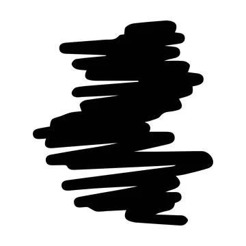 Scribble brush abstract element, charcoal stroke curly line set illustratio.. Stock Illustration