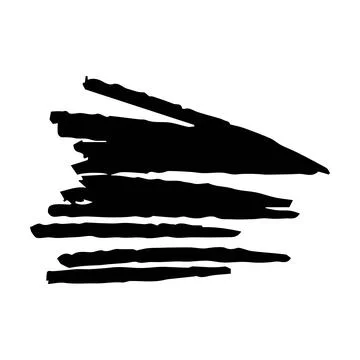 Scribble brush abstract element, charcoal stroke curly line set illustratio.. Stock Illustration