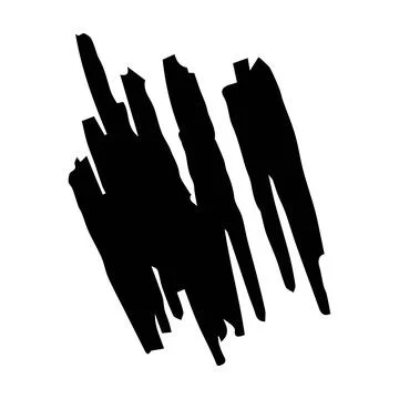 Scribble brush abstract element, charcoal stroke curly line set illustratio.. Illustrazione stock