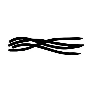 Scribble brush abstract element, charcoal stroke curly line set illustratio.. Stock Illustration