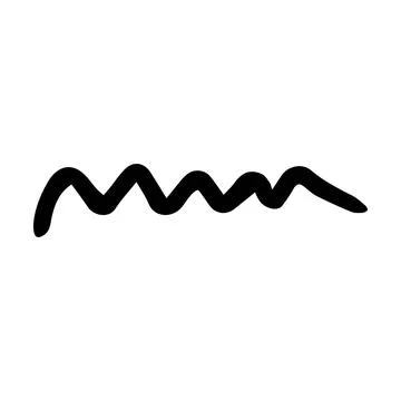 Scribble brush abstract element, charcoal stroke curly line set illustratio.. Stock Illustration