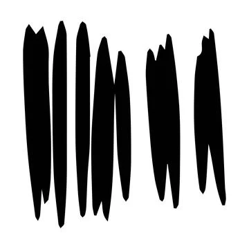 Scribble brush abstract element, charcoal stroke curly line set illustratio.. Illustrazione stock