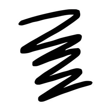 Scribble brush abstract element, charcoal stroke curly line set illustratio.. Stock Illustration