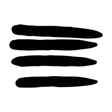 Scribble brush abstract element, charcoal stroke curly line set illustratio.. Illustrazione stock