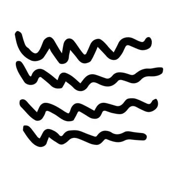 Scribble brush abstract element, charcoal stroke curly line set illustratio.. Illustrazione stock