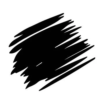 Scribble brush abstract element, charcoal stroke curly line set illustratio.. Illustrazione stock
