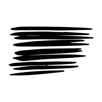 Scribble brush abstract element, charcoal stroke curly line set illustratio.. Illustrazione stock