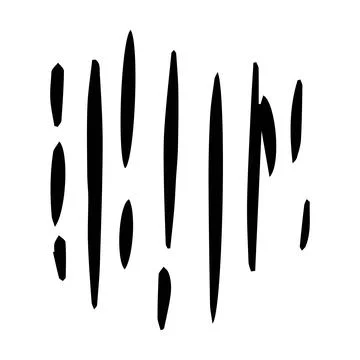 Scribble brush abstract element, charcoal stroke curly line set illustratio.. Illustrazione stock