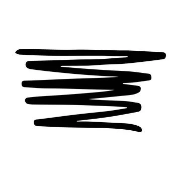 Scribble brush abstract element, charcoal stroke curly line set illustratio.. Stock Illustration