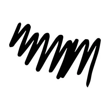 Scribble brush abstract element, charcoal stroke curly line set illustratio.. Illustrazione stock