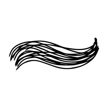 Scribble brush stroke element, abstract charcoal curly line illustration fo.. Illustrazione stock