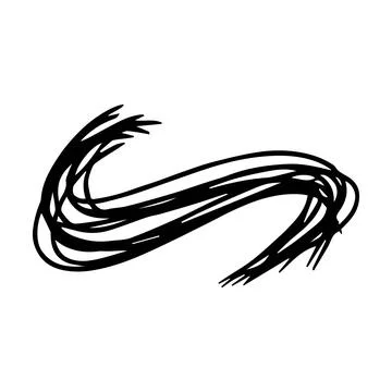 Scribble brush stroke element, abstract charcoal curly line illustration fo.. Stock Illustration