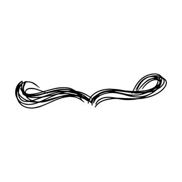Scribble brush stroke element, abstract charcoal curly line illustration fo.. Stock Illustration